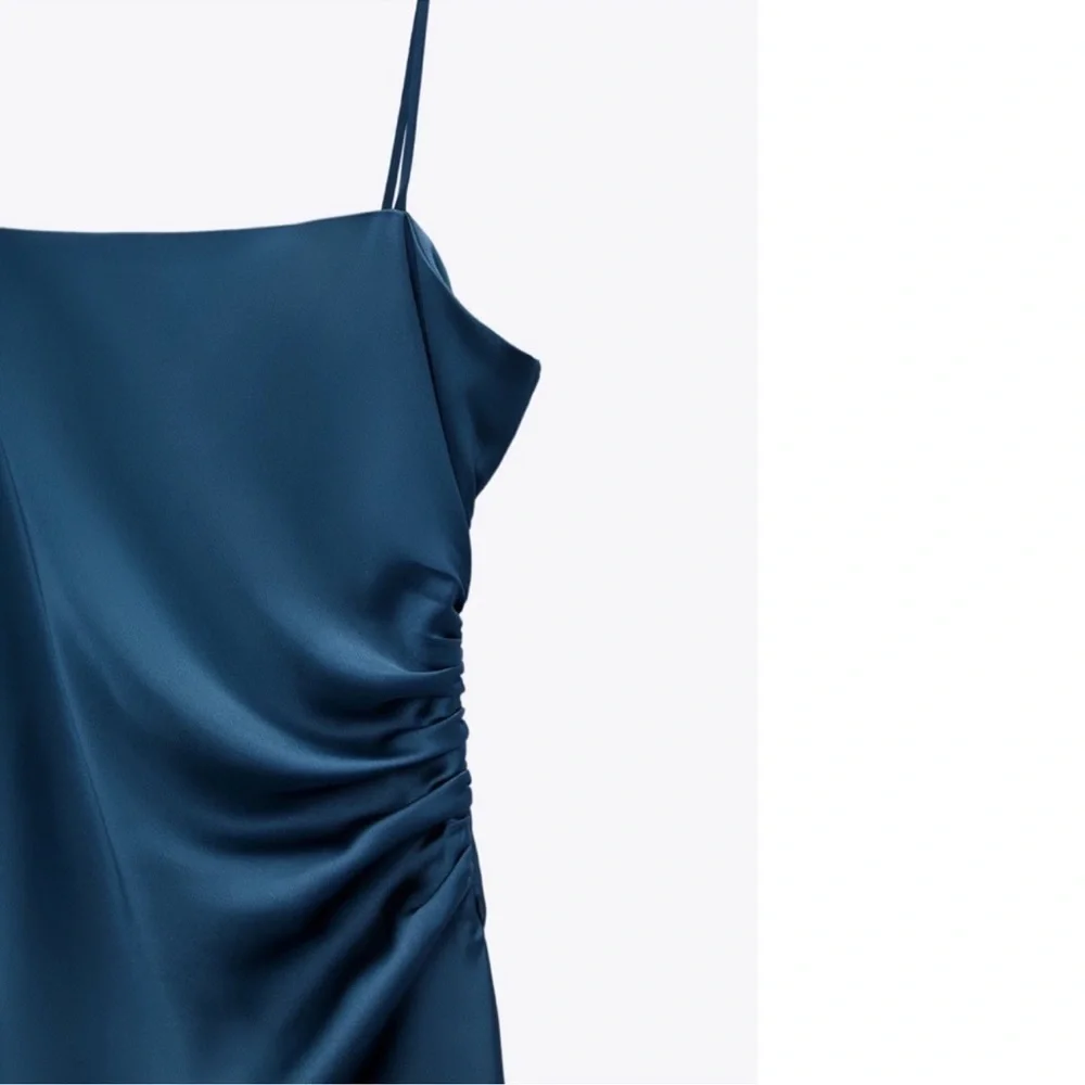 Zara Satin Slip Dress in Black Sz M LBD/ NYE✨ - Picture 11 of 16
